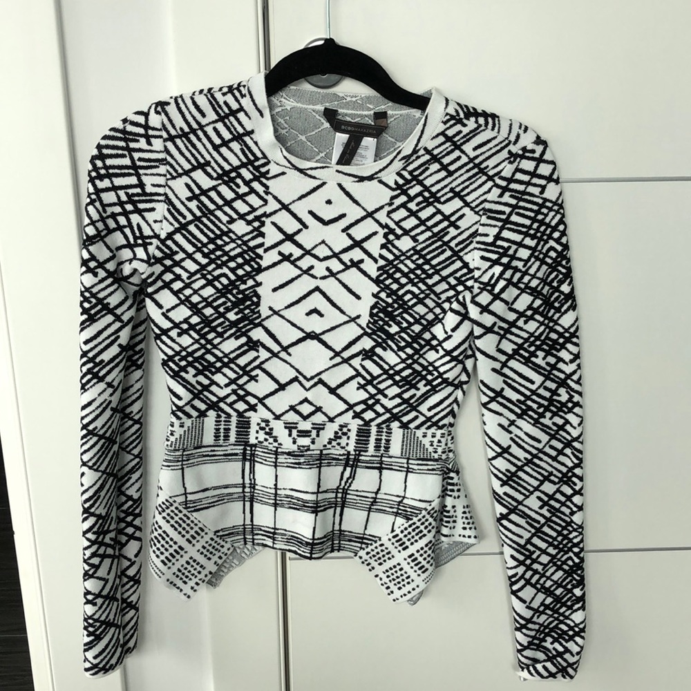 *3 for $100* BCBG MaxAzria peplum long sleeve top
